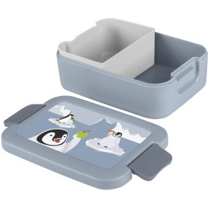 Sigma Home Lunchbox met bentobakje Pinguin blauwgrijs