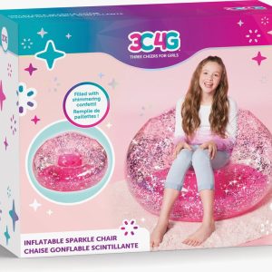 Make it Real – Opblaasbare glitter confetti stoel (roze)