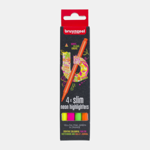 Bruynzeel Markeerstift Highlighter Neon Slim – 4stuks