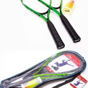 Speedminton Set (2 rackets/3 shuttles) in een nylon transportzak