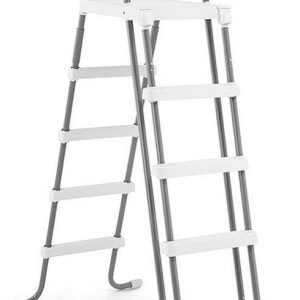 Intex Zwembadladder Krystal Clear (aluminium) – 132cm (grijs/wit)