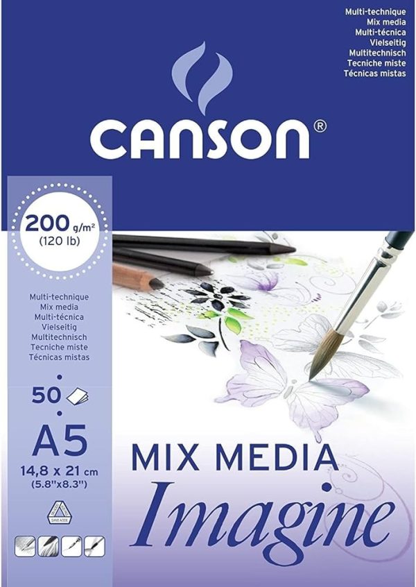 Canson Tekenblok Imagine (Academy) A5 (148x210mm) 200gr/50vel - wit