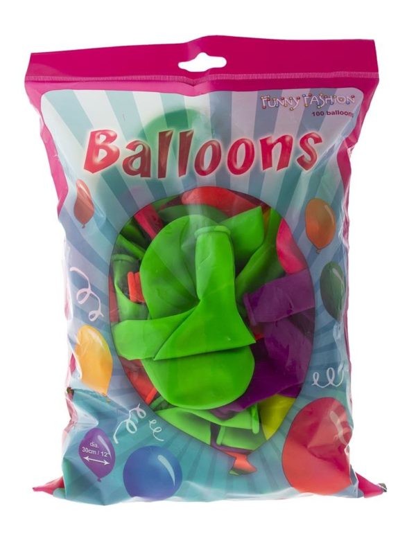 100 ballonnen 12" fluo kleuren