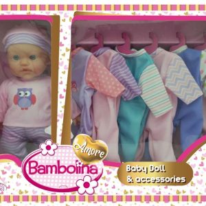 Bambolina Amore Babypop (30cm) met 6-delige kledingset