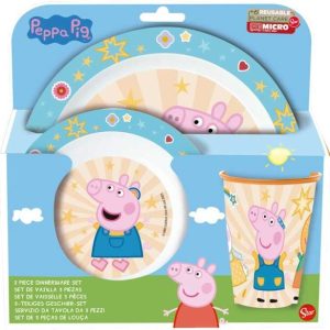 Peppa Pig – Lunchset (bord groot/klein en beker) microwave-safe