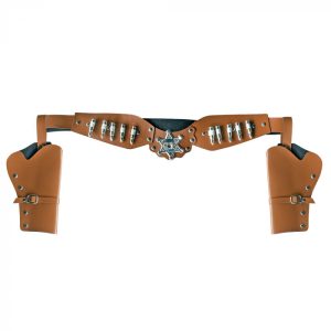 Cowboyholster dubbel Sheriff – bruin 125cm