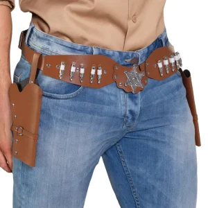 Cowboyholster dubbel Sheriff – bruin 125cm