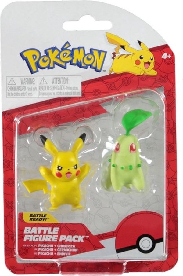 Pokémon Battle Figure Pack - Chikorita & Pikachu - Afbeelding 2