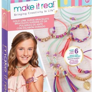 Make it Real – Suede armbandjes met goudkleurige schakels