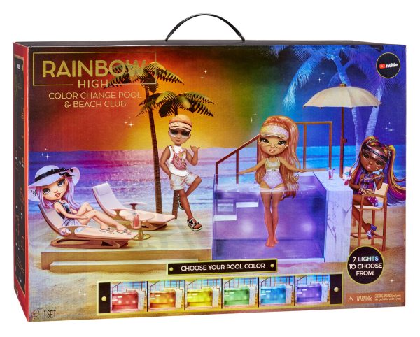 Rainbow High - Color Change Pool & Beach Club Playset (Poppenstrandset) - Afbeelding 2