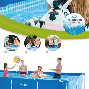 Rectangular Frame Pool Set (450x220x84cm) met filterpomp 12V