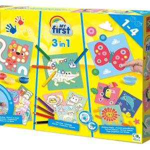 SES Creative My First – 3-in-1 Vingerverven, kleuren en vormen plakken