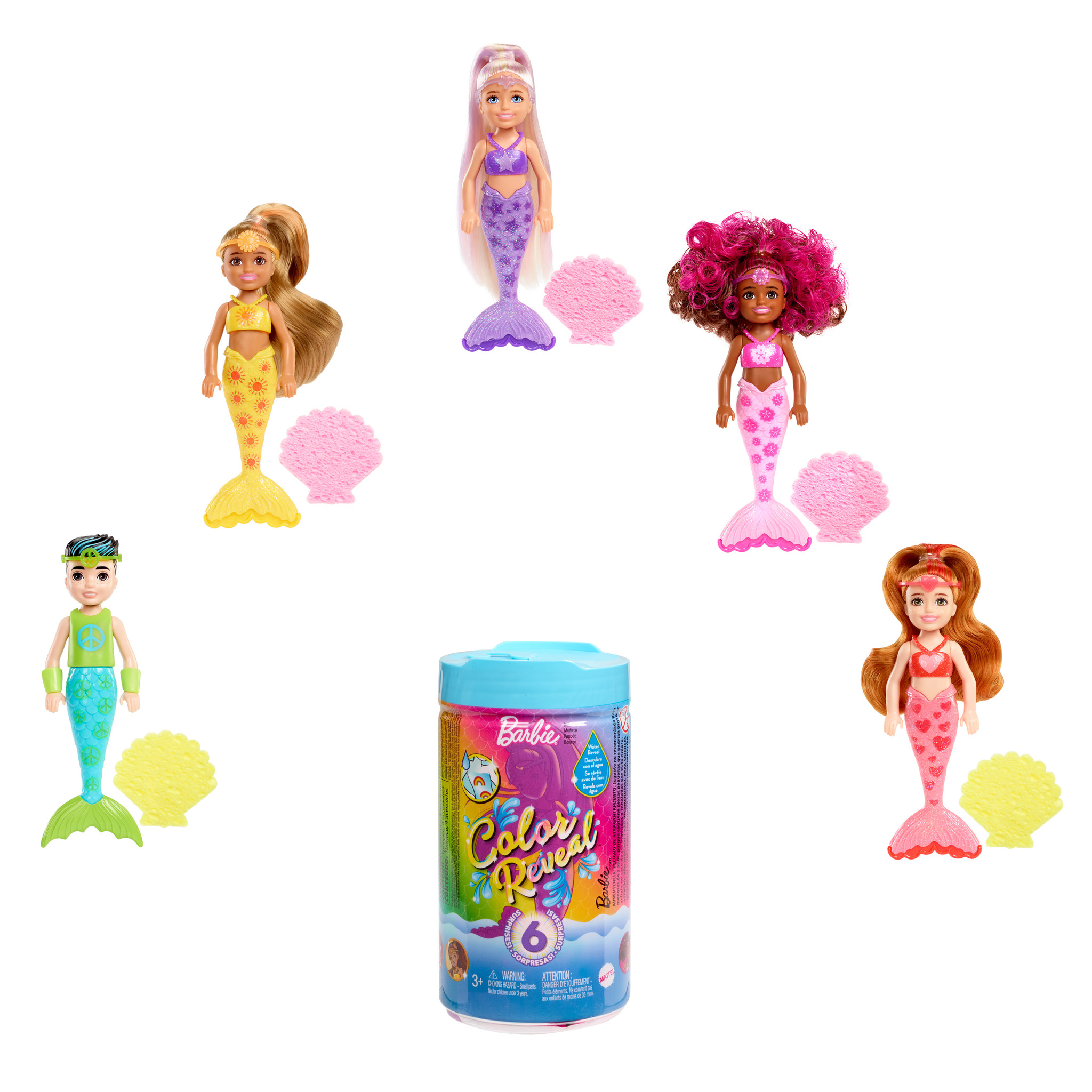 Barbie Chelsea Color Reveal – Rainbow Mermaid (assorti)