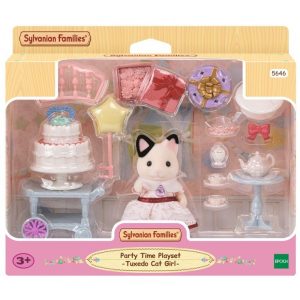 Sylvanian Families – Feestspeelset met Tuxedo kat meisje