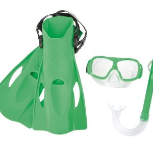 Sureswim Snorkelset (masker/snorkel/zwemvliezen) – 7-14 jaar – Groen OF Bla