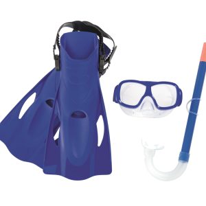 Sureswim Snorkelset (masker/snorkel/zwemvliezen) – 7-14 jaar – Groen OF Bla