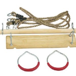 Schommelzitset hout met ringen en trapeze