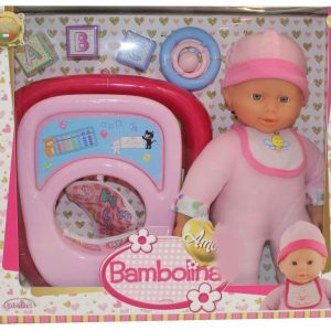 Bambolina Amore Babypop (30cm) met loopstoeltje en accessoires