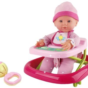 Bambolina Amore Babypop (30cm) met loopstoeltje en accessoires