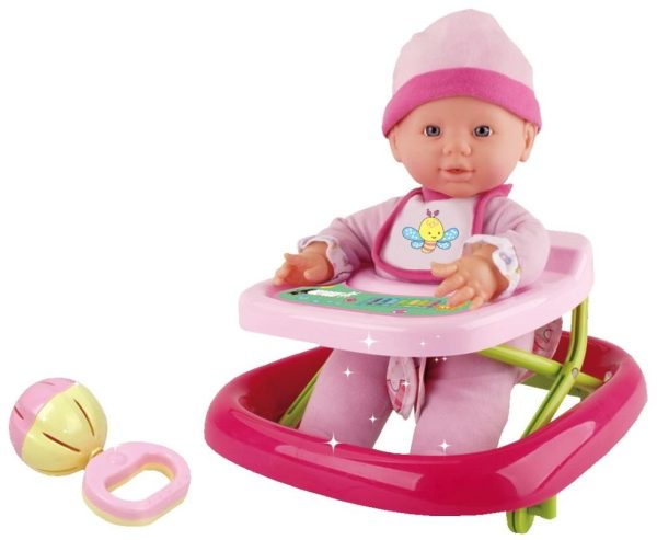 Bambolina Amore Babypop (30cm) met loopstoeltje en accessoires - Afbeelding 2