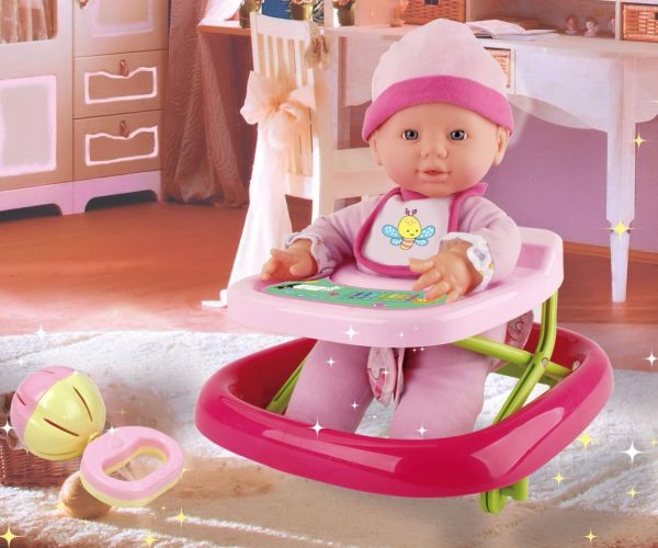 Bambolina Amore Babypop (30cm) met loopstoeltje en accessoires - Afbeelding 3