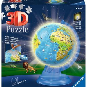 3D Puzzel (188stuks) – XXL Kinder globe Night Edition (Engelstalig)