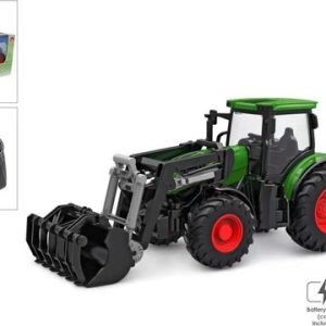 R/C Tractor met licht en frontlader – 27cm (groen)