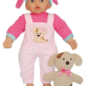 Bambolina Babypop (41cm) met pluche beer