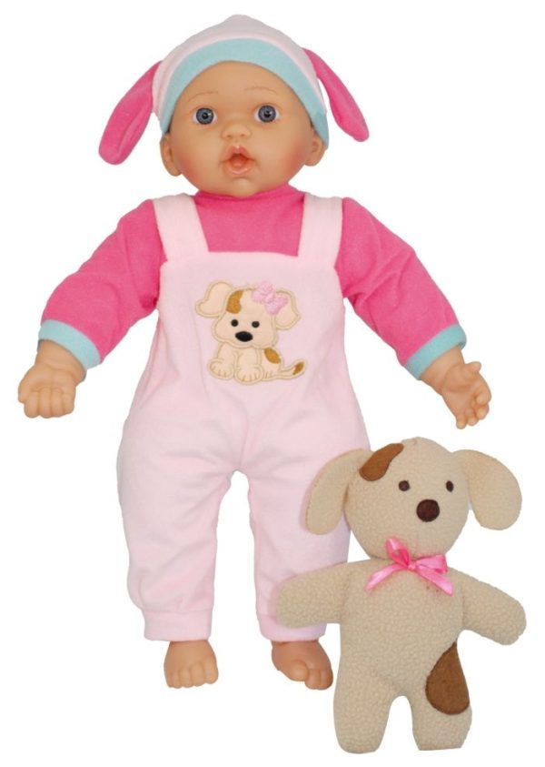 Bambolina Babypop (41cm) met pluche beer - Afbeelding 2