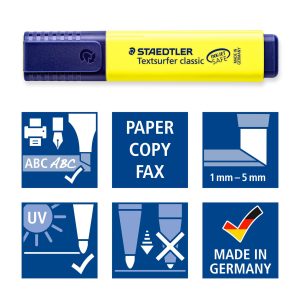 Tekstmarker Textsurfer Classic – 4stuks (geel/blauw/roze/groen) etui