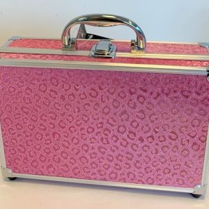 Make-up Koffer Aluminium – Luipaard print roze