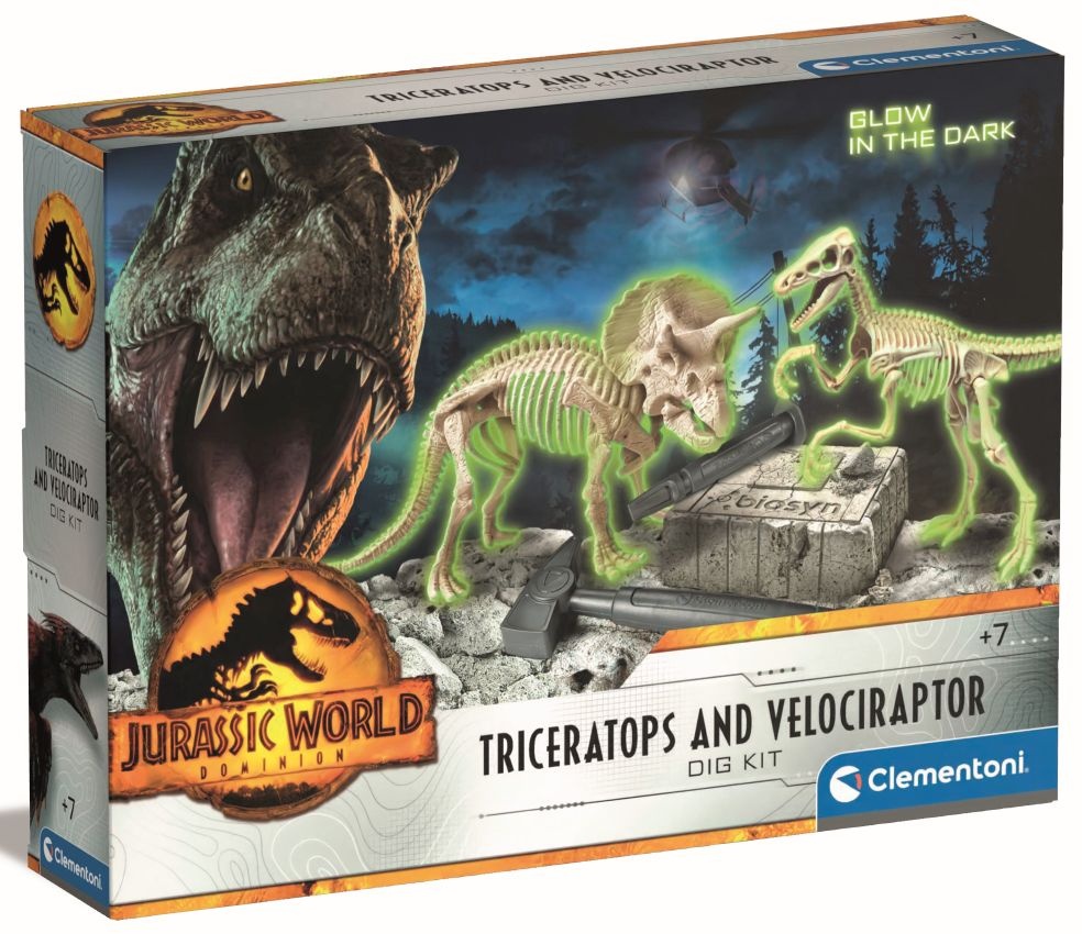 Jurassic World – Triceratops & Velociraptor Dig kit (GID)