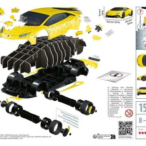 3D Puzzel (108stuks) – Lamborghini Huracán EVO (geel)