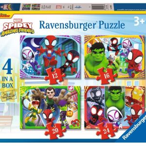 Puzzel 4-in-1 (12/16/20/24stuks) – Marvel Spidey and his Amazing Friends