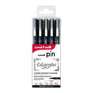 Uni-ball Uni Pin Calligraphie – 5stuks (assorti)