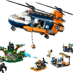 LEGO City Jungleonderzoekers helikopter bij de basis – 60437