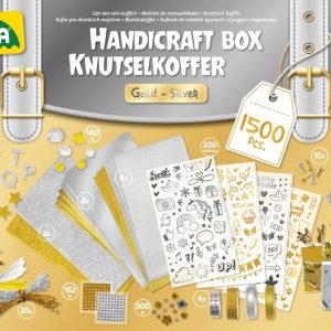 Lena Creatief jumbo knutselkoffer Gold & Silver 1500