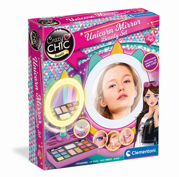 Crazy Chic - Eenhoorn make-up set spiegel met licht. 6+. 54418855