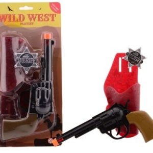 Wild West Revolver met licht/geluid in holster + badge