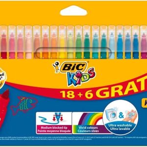 BIC Kids Viltstiften Kid Couleur Medium – 18+6 gratis