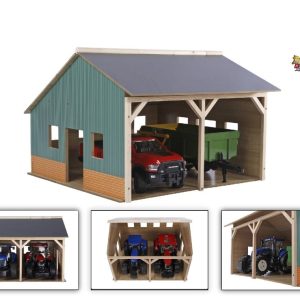 Landbouwloods hout (55x53x38cm) voor 2 tractoren