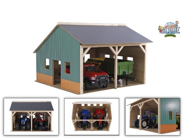 Landbouwloods hout (55x53x38cm) voor 2 tractoren
