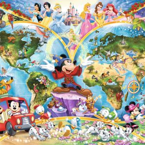 Puzzel (1000stuks) – Disney – Disney’s wereldkaart