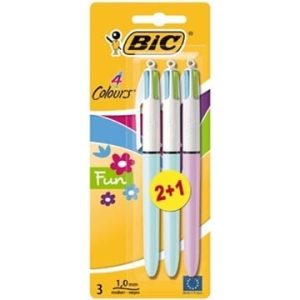 BIC 4-kleurenbalpen FUN – 2+1 gratis