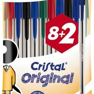 BIC Balpen Cristal Original Medium – assorti (8+2 gratis)