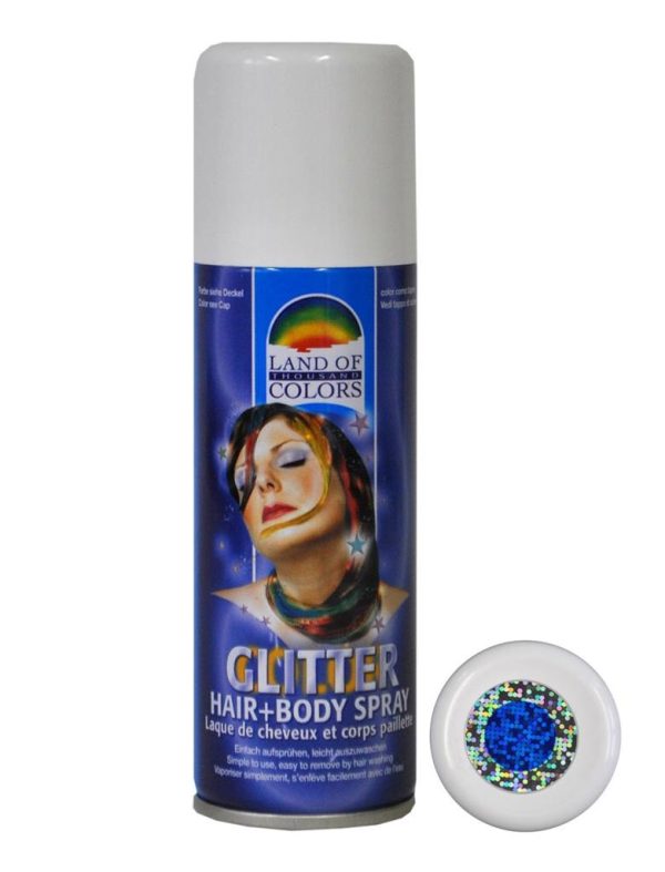 Glitterspray lichaam/haar - 1 kleur