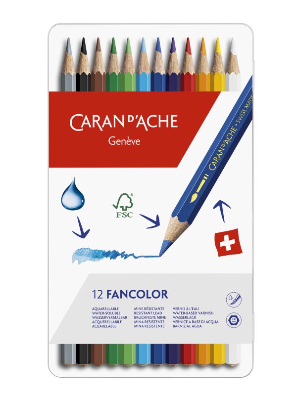 Caran d'Ache Kleurpotlood "Fancolor" - 12stuks in metalen doos