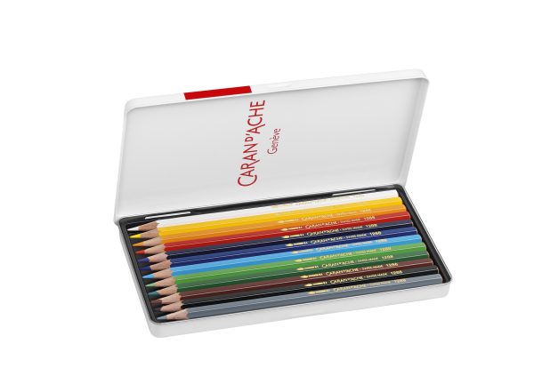 Caran d'Ache Kleurpotlood "Fancolor" - 12stuks in metalen doos - Afbeelding 3