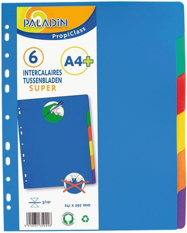 Tussenbladen Propiclass Super A4+/6 tabs