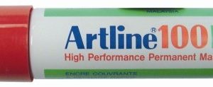 Artline Permanente Marker “100N” schuine punt, lijndikte 7.5-12mm – rood